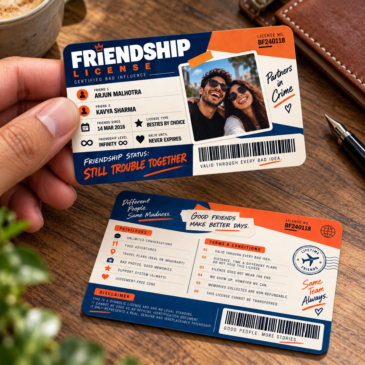 Personalised Friendship License – Certified Influence