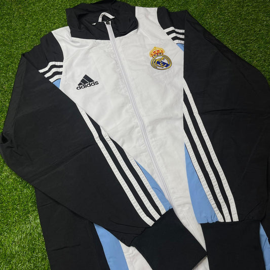 Real Madrid 2025 Windbreaker Jacket Black/White/Blue
