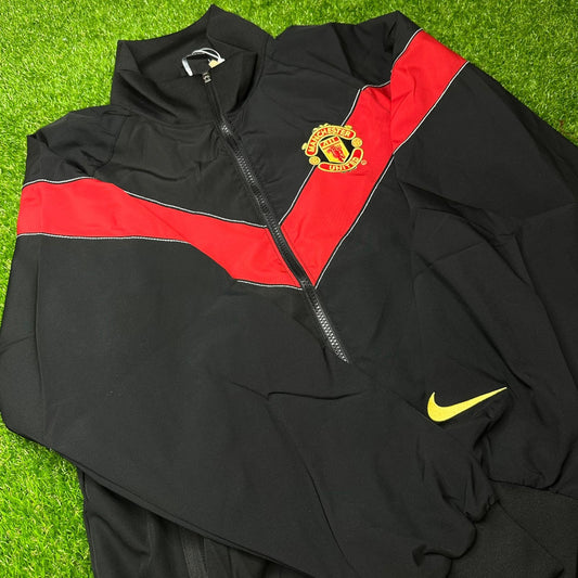 Manchester United 06/07 Vintage Windbreaker Jacket Black/Red