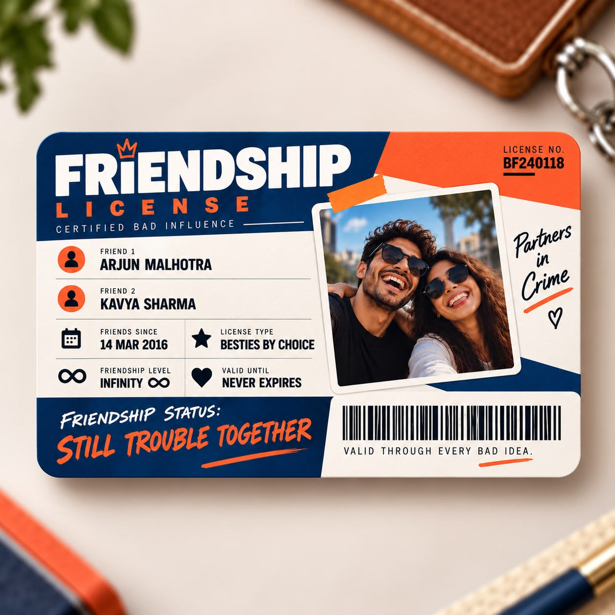 Personalised Friendship License – Certified Influence
