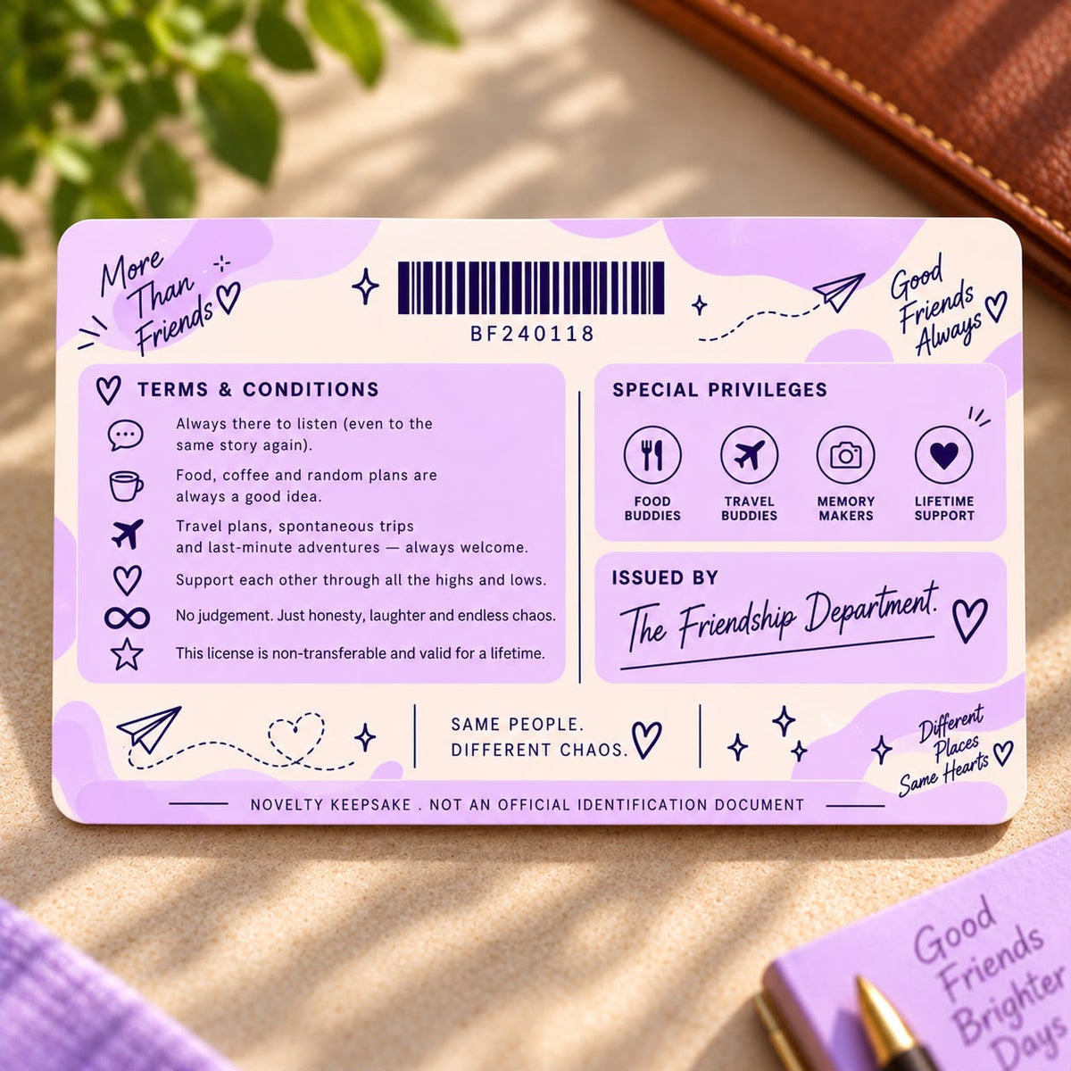 Personalised Friendship License – More Than Friends