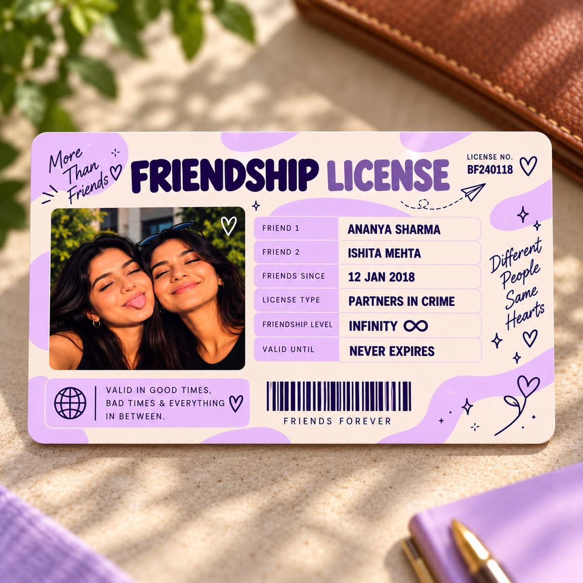 Personalised Friendship License – More Than Friends