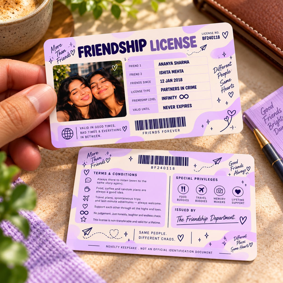 Personalised Friendship License – More Than Friends